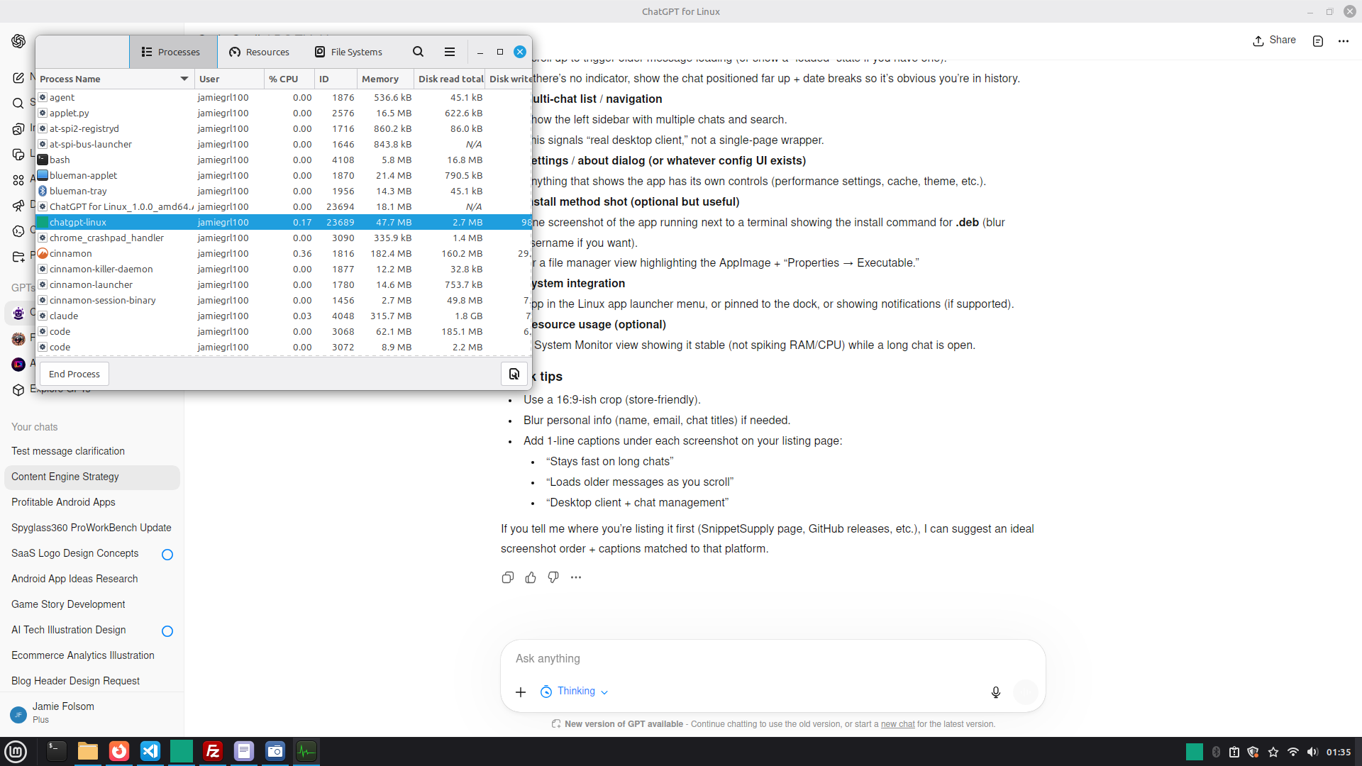 OpenChat for Linux - OpenAi chat by Snip - Screenshot 3