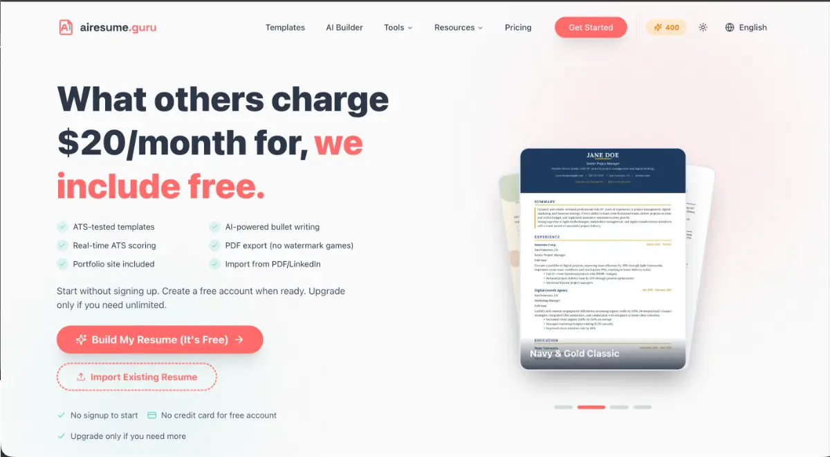 AI ResumeGuru - Screenshot 1