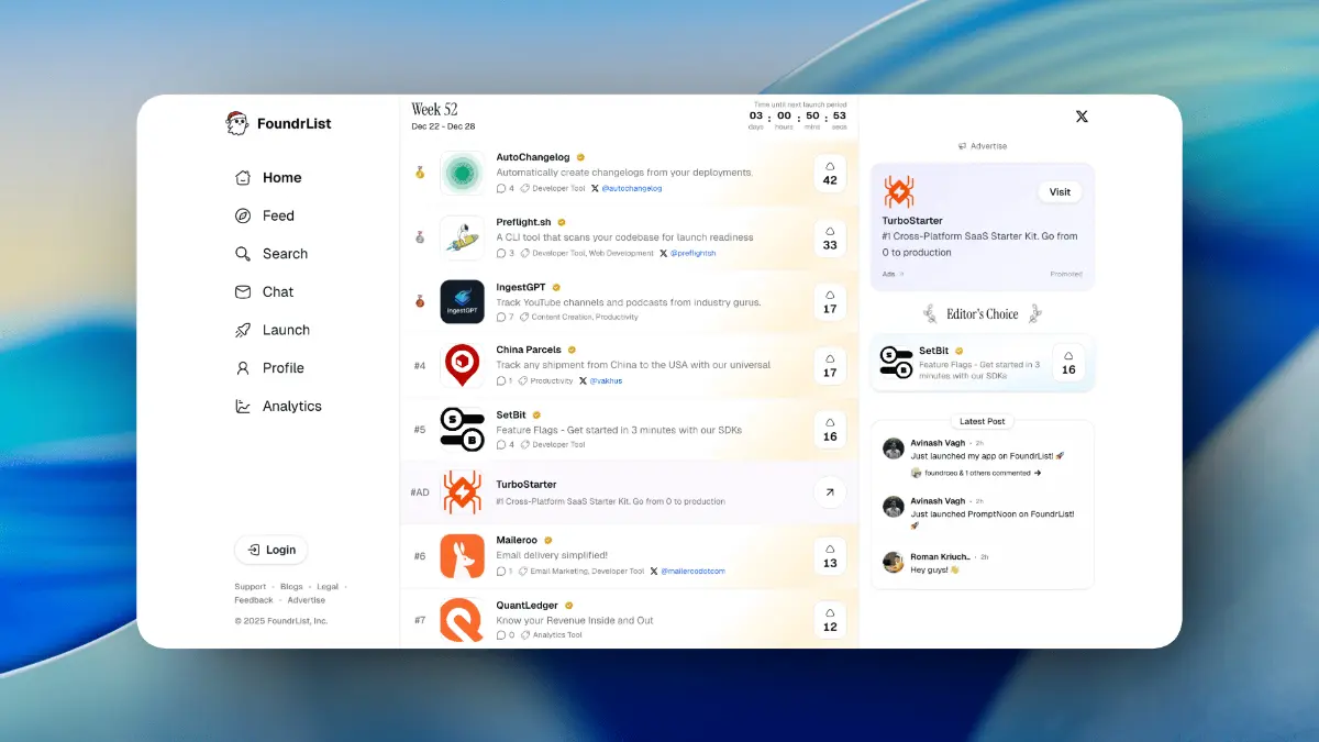 FoundrList - Screenshot 1