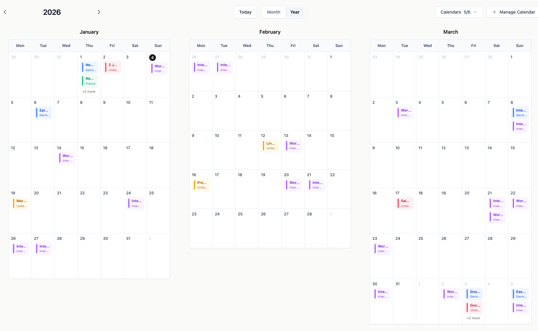 HolidayCalendar - Screenshot 2