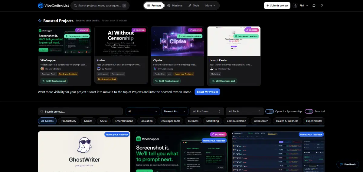 VibeCodingList - Screenshot 2