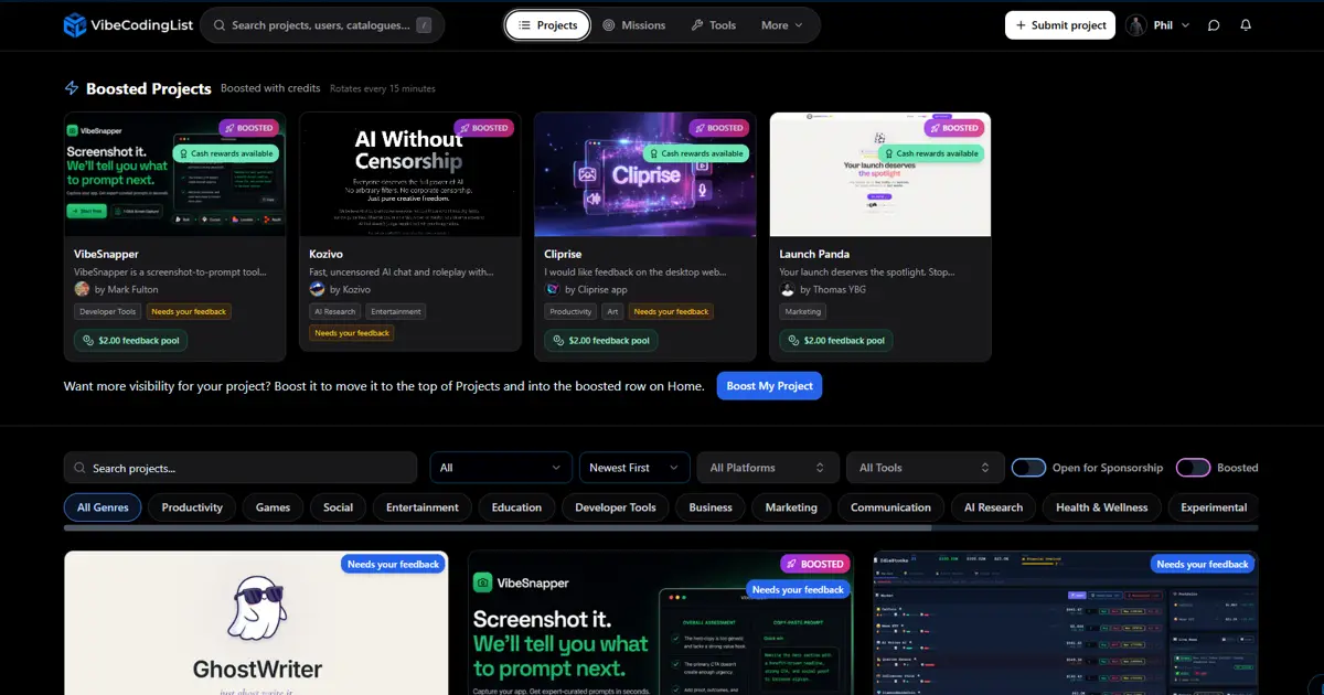 VibeCodingList - Screenshot 2