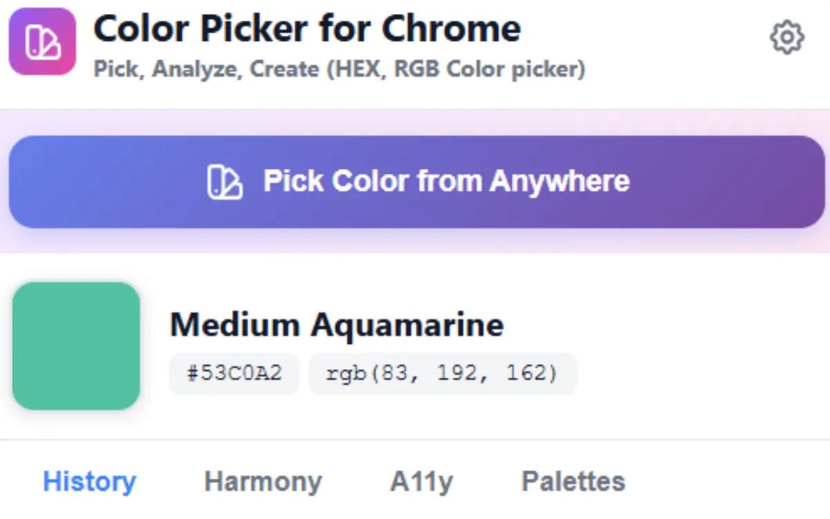 Color Picker for Chrome - Screenshot 2