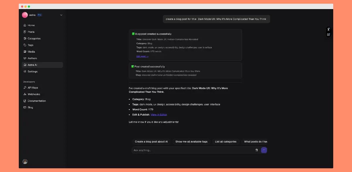 AstraCMS - Screenshot 3