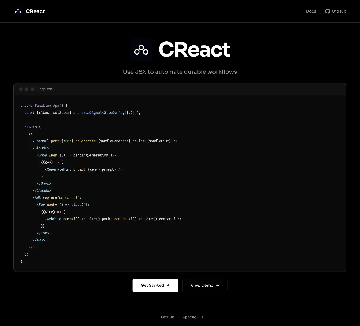 CReact - Screenshot 1