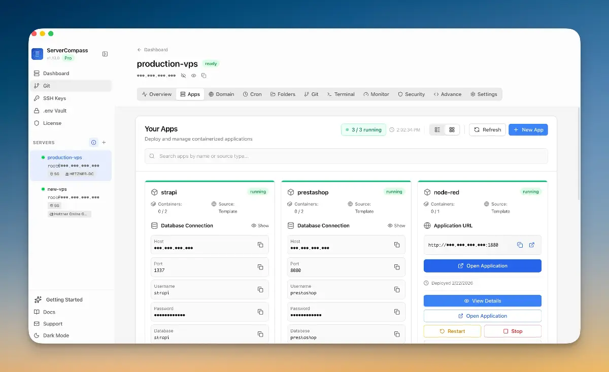 Server Compass - Screenshot 1