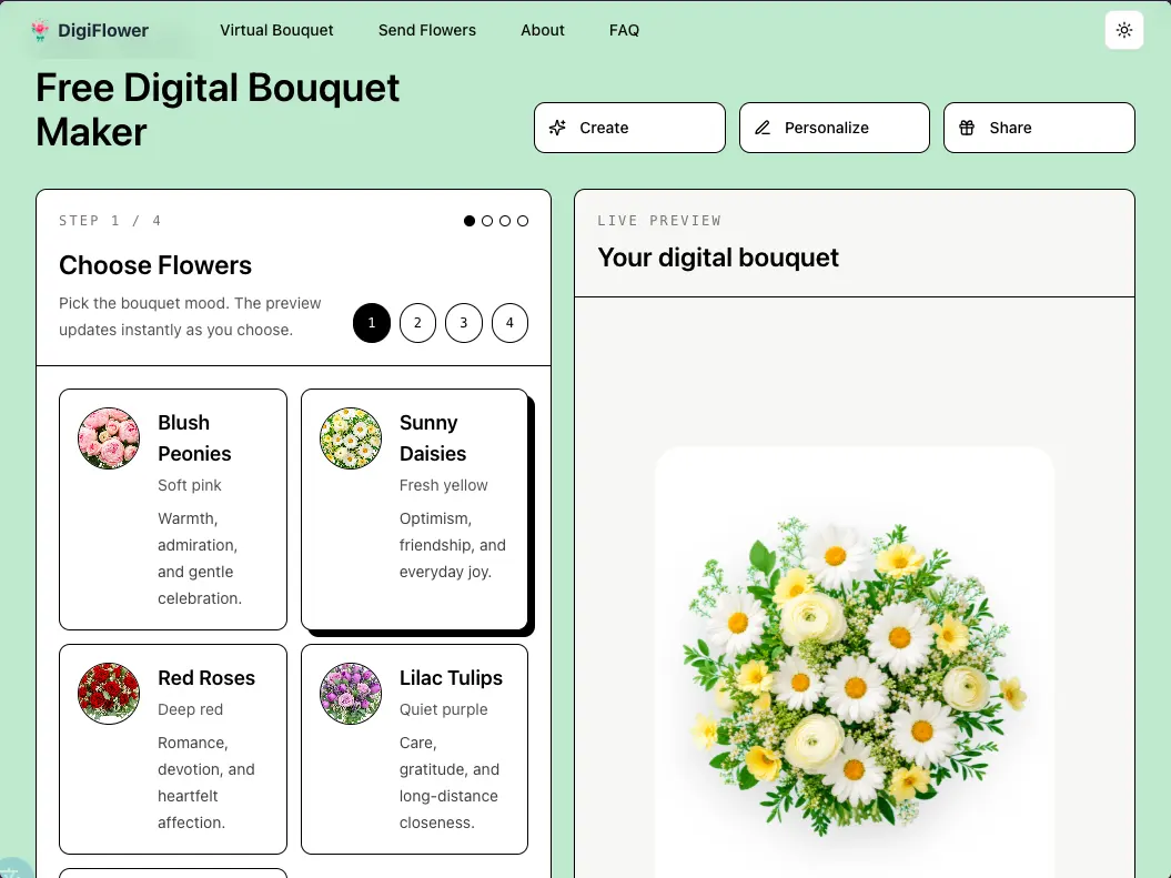 Digital Flower Bouquet - Screenshot 2