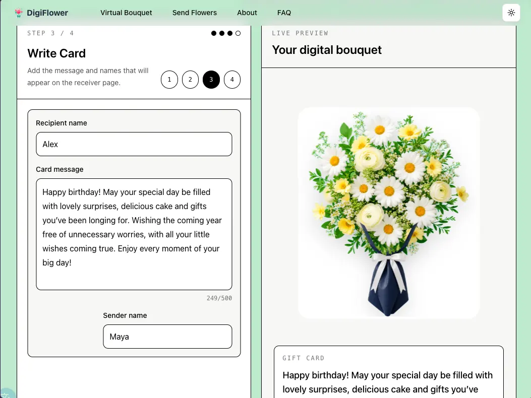 Digital Flower Bouquet - Screenshot 4