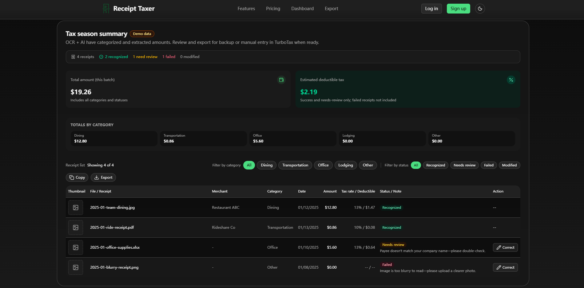 Receipt Taxer - Screenshot 2