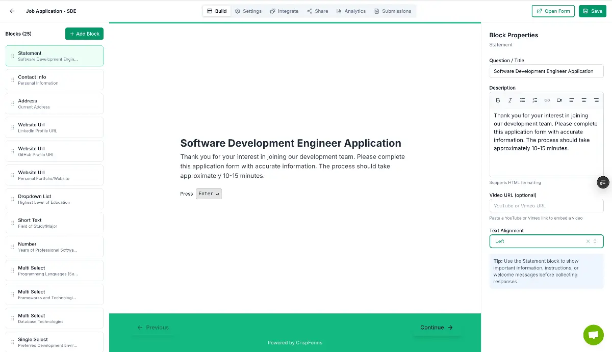 CrispForms - Screenshot 1