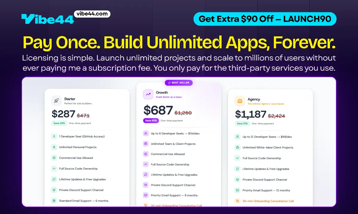 Vibe44 - Ship Your AI SaaS this Weekend - Screenshot 5