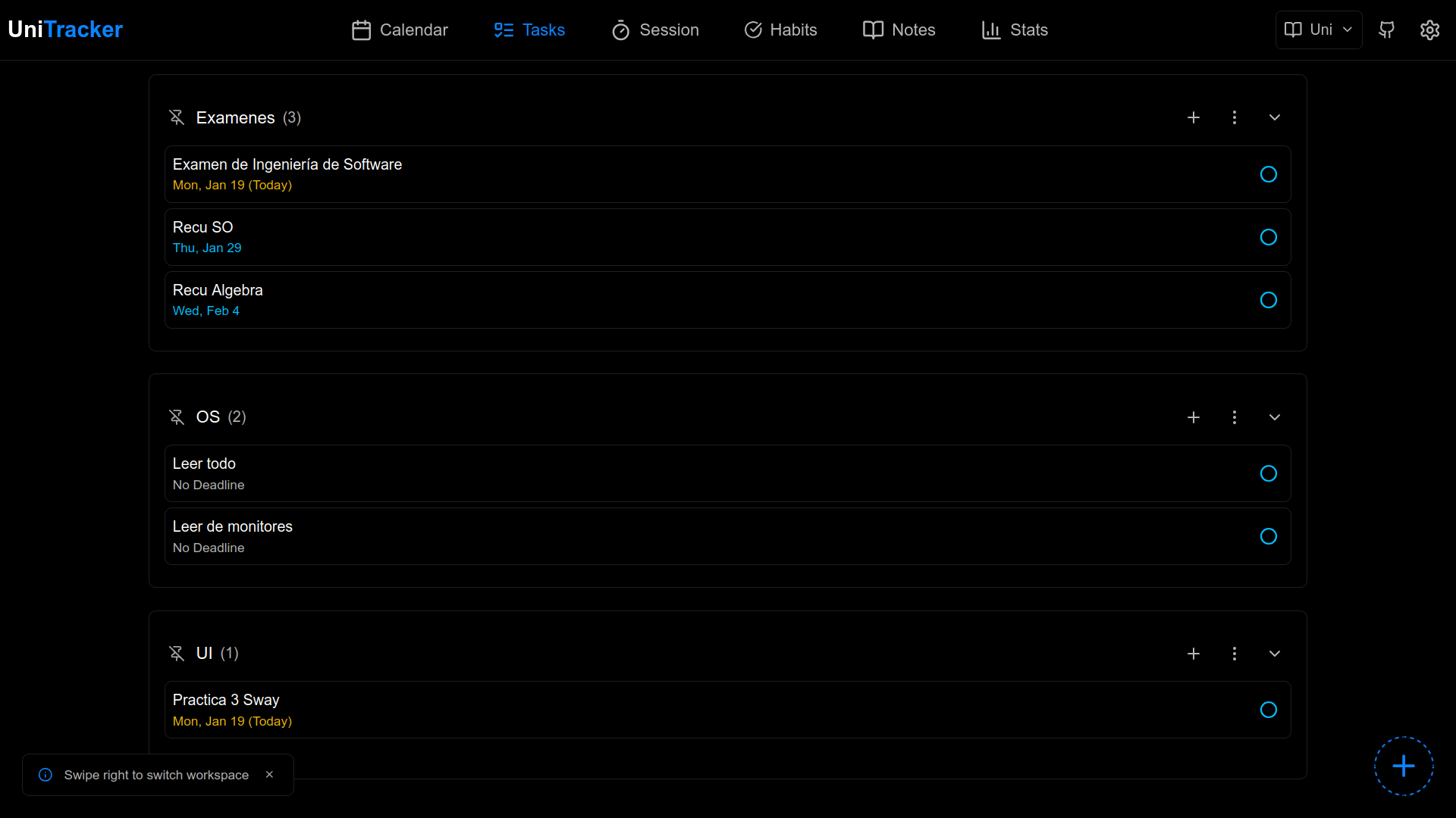 UniTracker - Screenshot 2