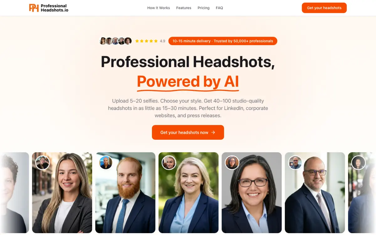 ProfessionalHeadshot.io - Screenshot 1