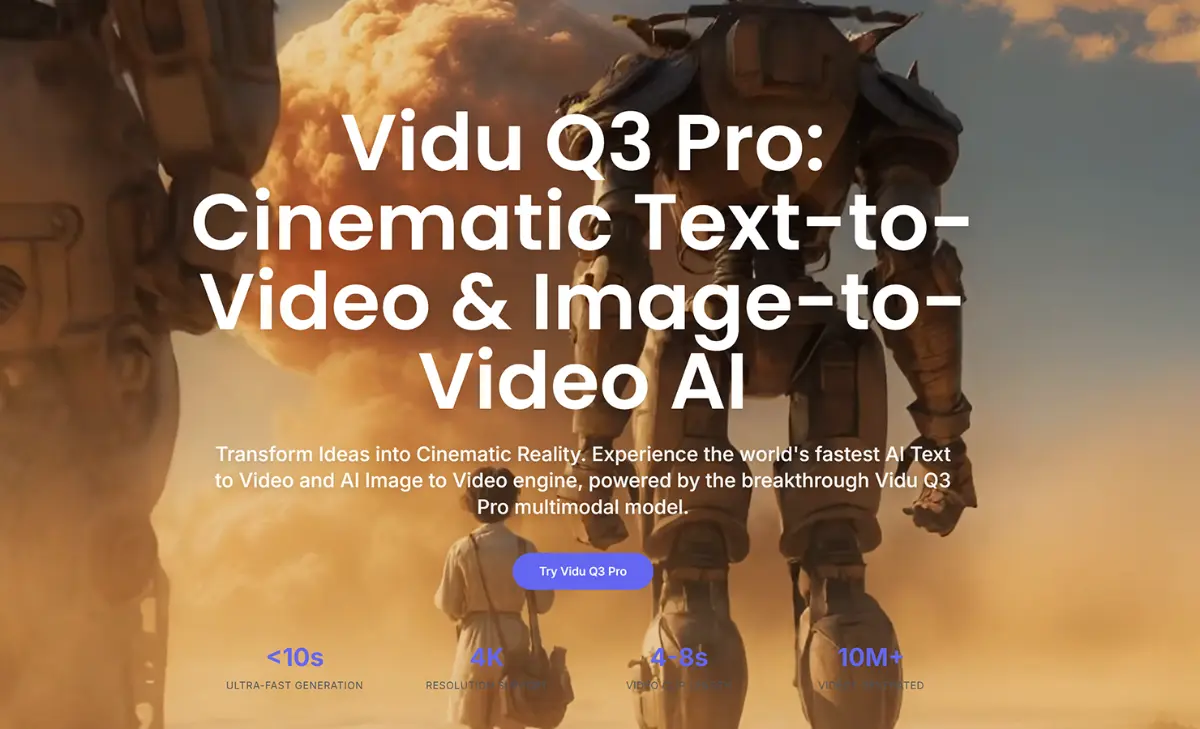 Vidu Q3 Pro AI Video Generator - Screenshot 1