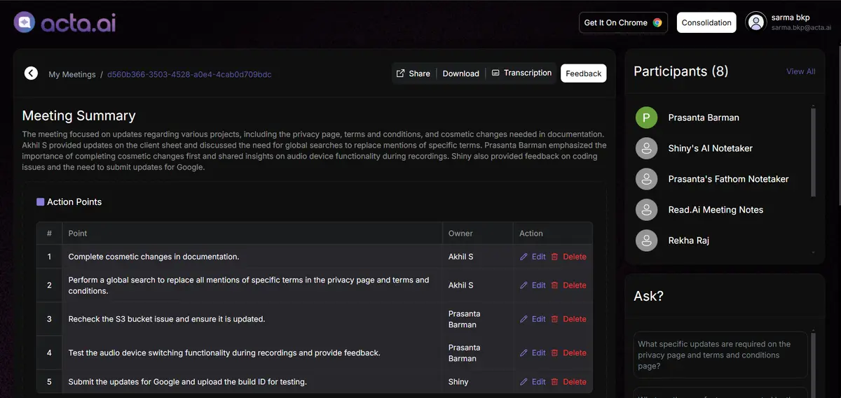 acta.ai - Screenshot 4
