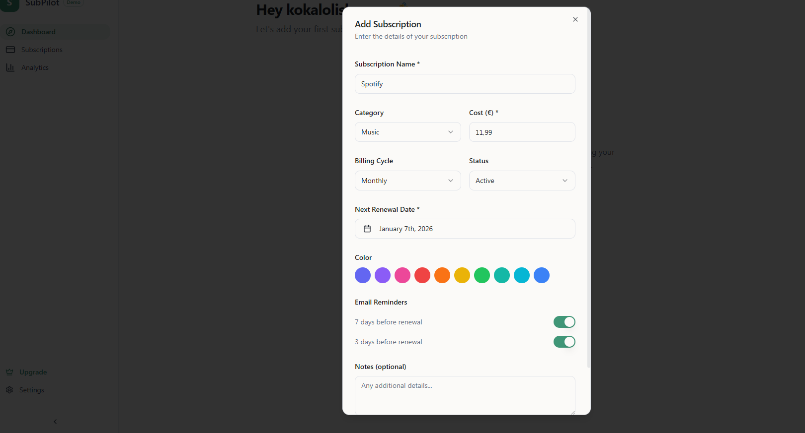 SubPilot - Screenshot 1