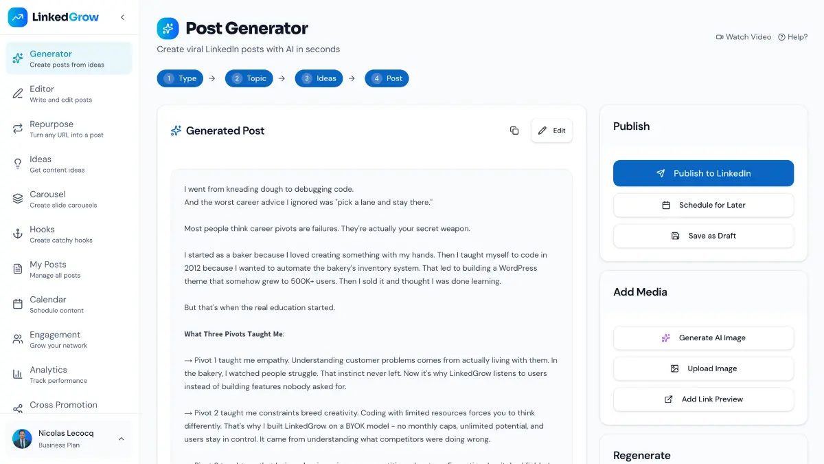 LinkedGrow - Screenshot 1
