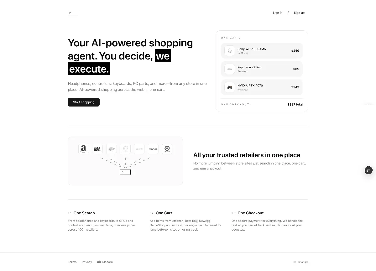 rectangle - Single checkout for the web - Screenshot 1