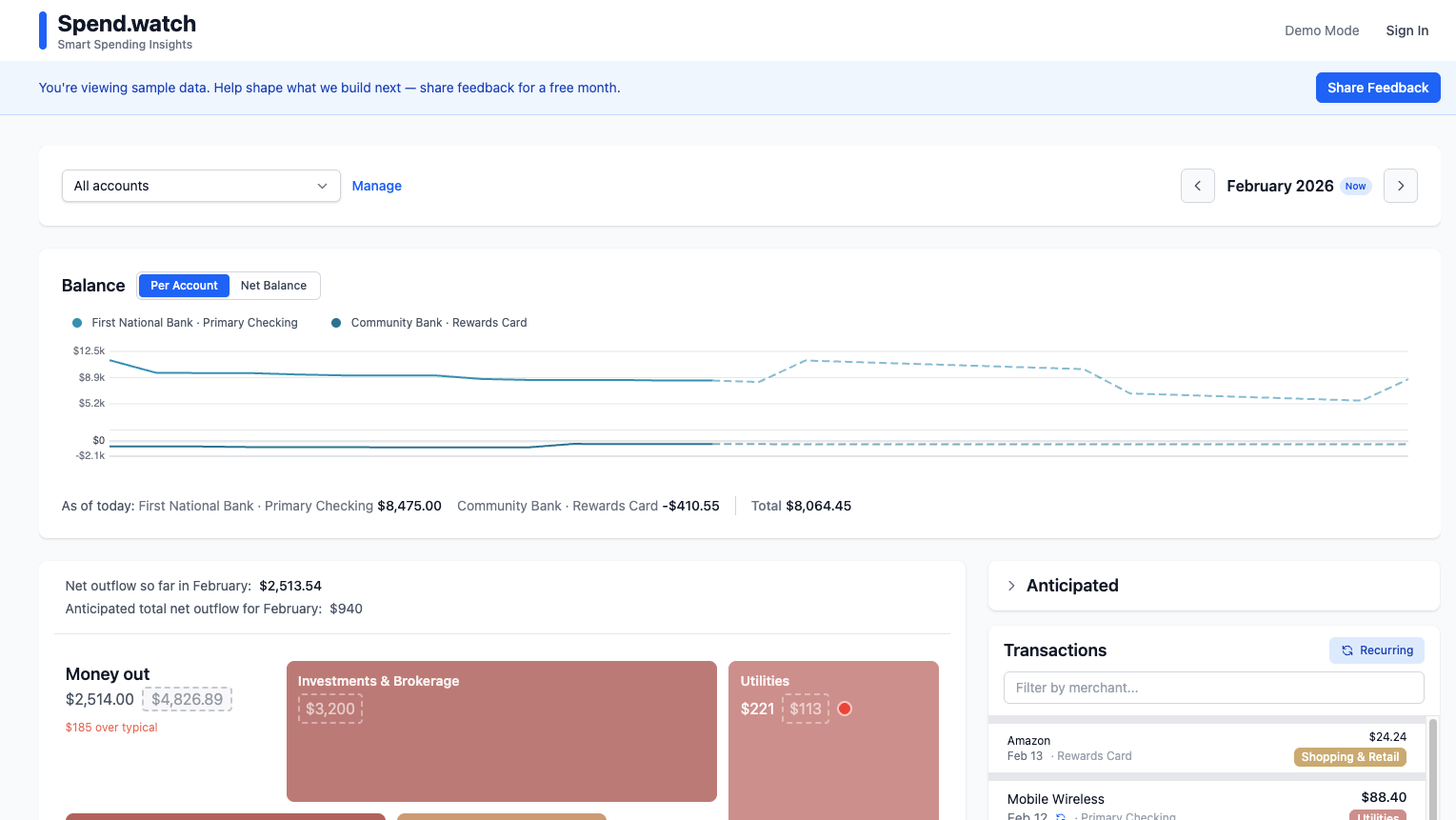 Spend.watch - Screenshot 1
