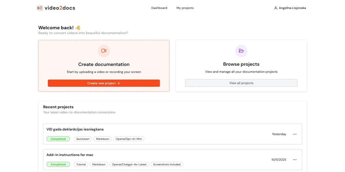 video2docs - Screenshot 1