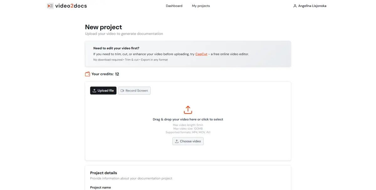 video2docs - Screenshot 2