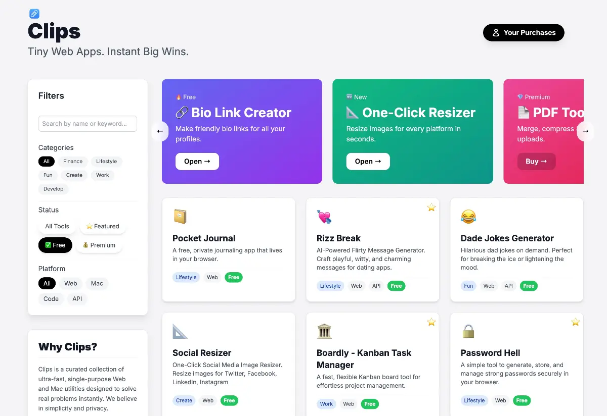 Clips - Screenshot 1