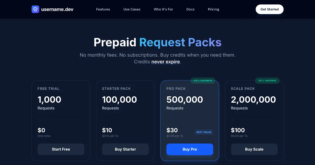 username.dev - Screenshot 2
