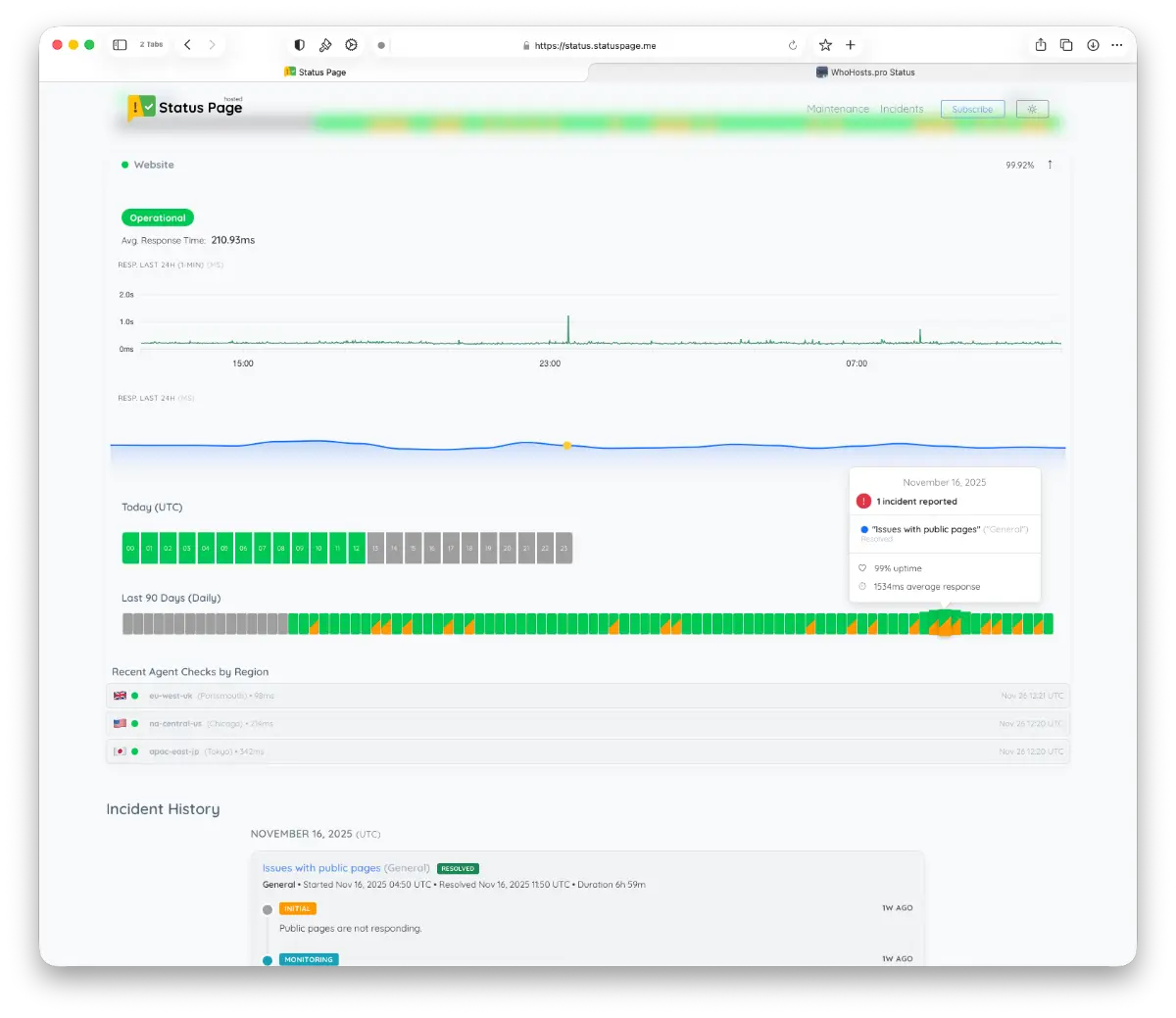 Status & Uptime - Hosted Status Page - Screenshot 1