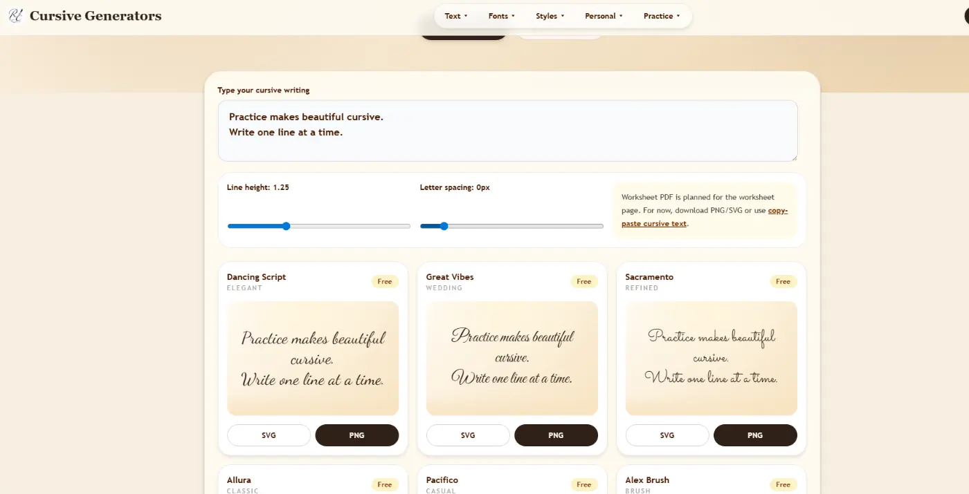 Cursive Generator - Screenshot 3