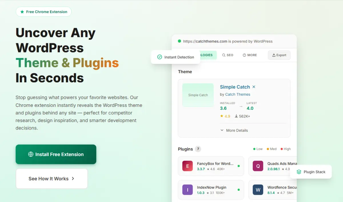 WordPress Theme and Plugin Detector - Screenshot 1