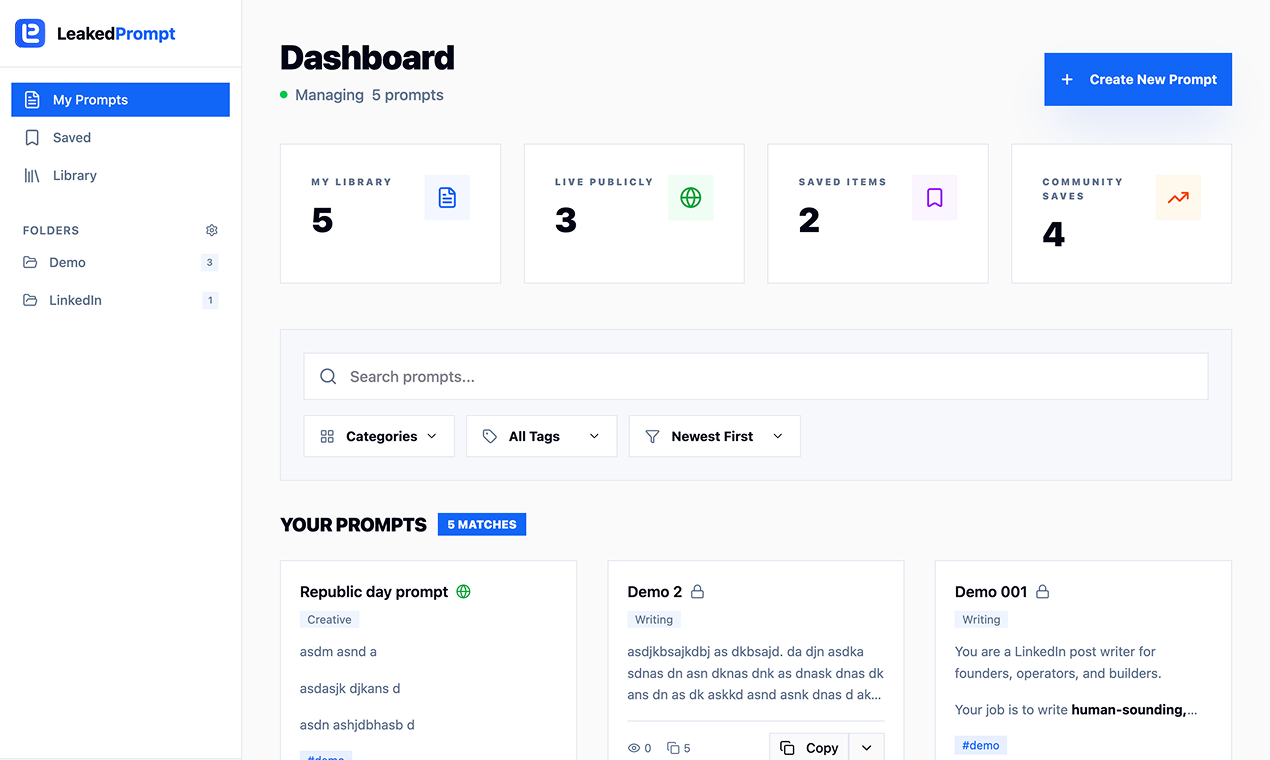 LeakedPrompts - Screenshot 2