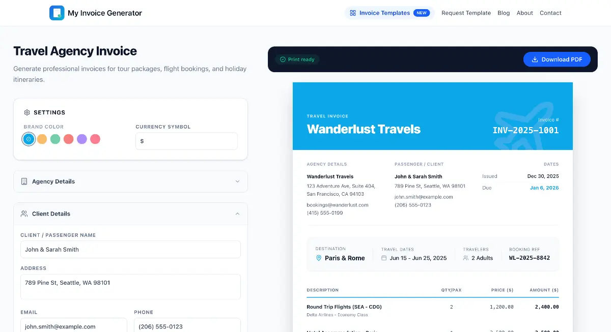 My Invoice Generator - Screenshot 2