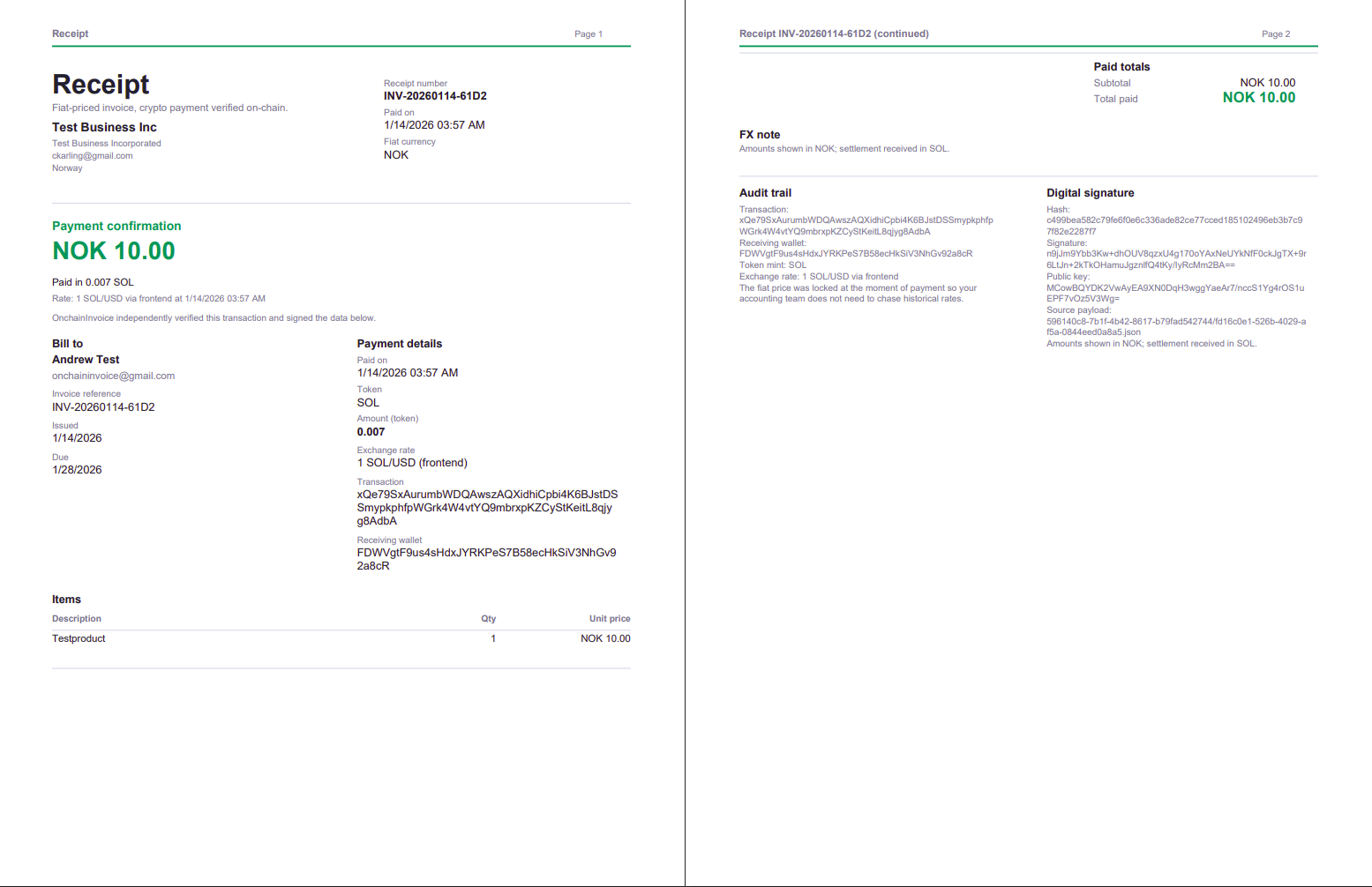 onchaininvoice - Screenshot 4