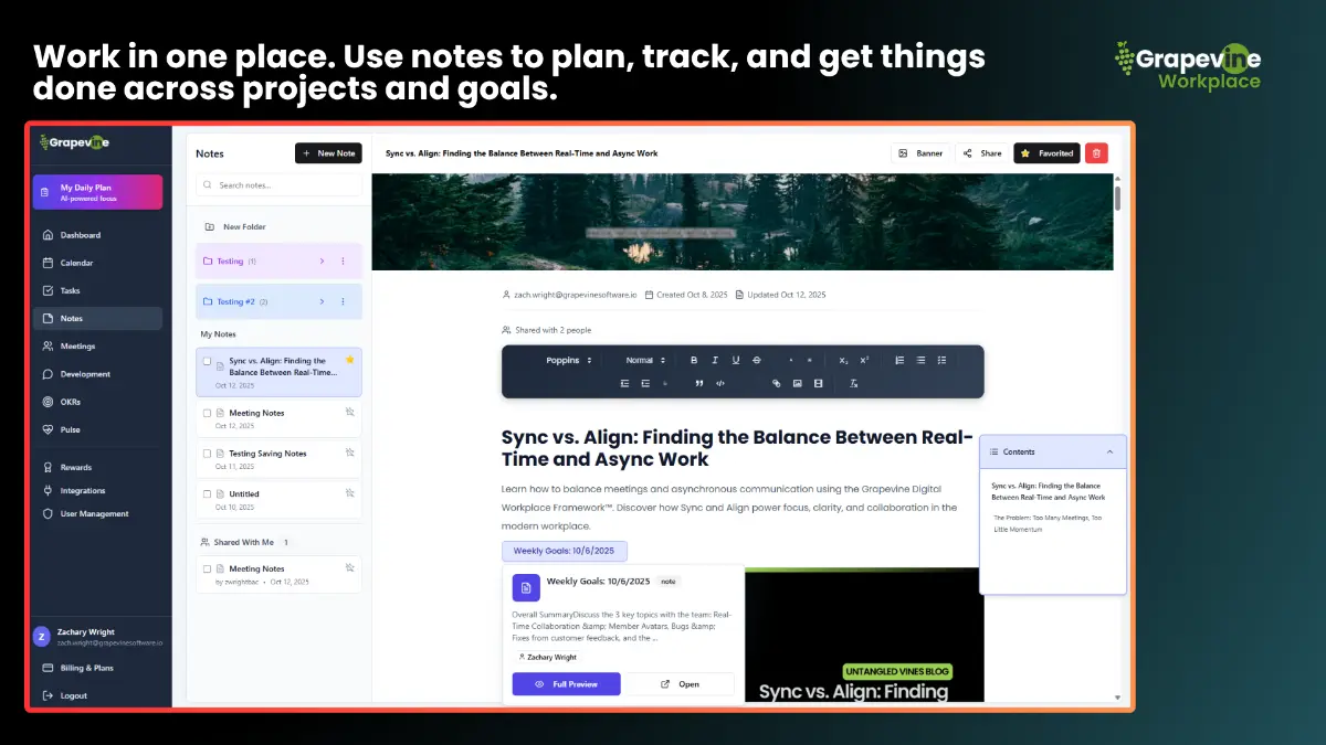 Grapevine Workplace - Screenshot 3