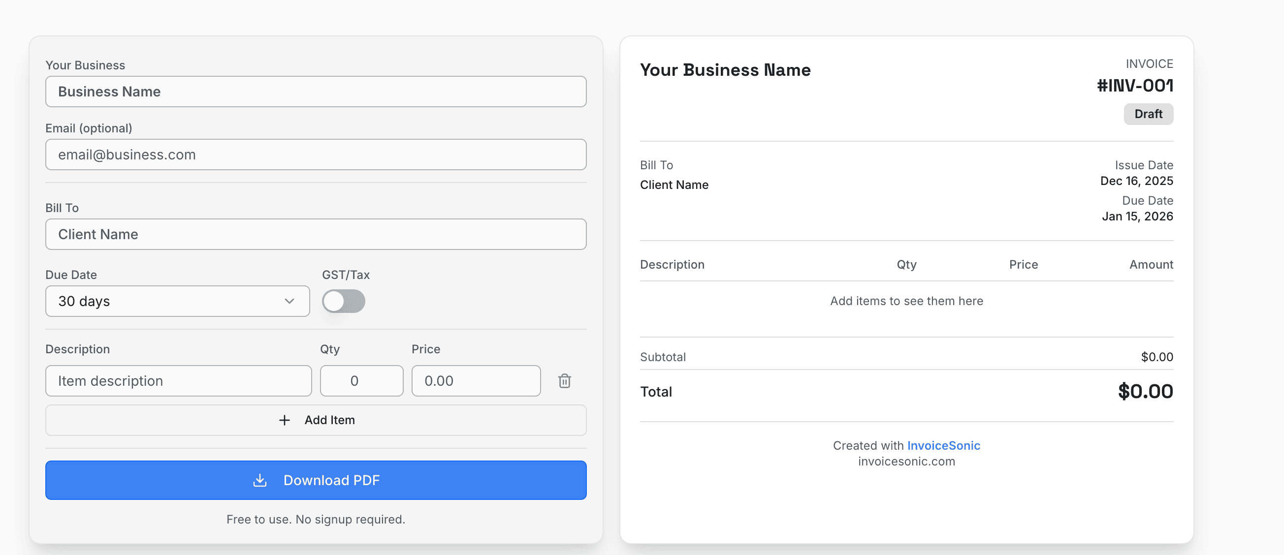 invoice Sonic - Screenshot 2