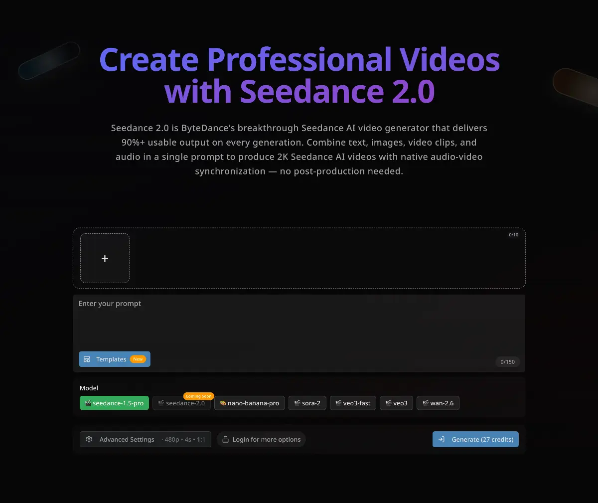 Seedance 2.0 Video Studio - Screenshot 1