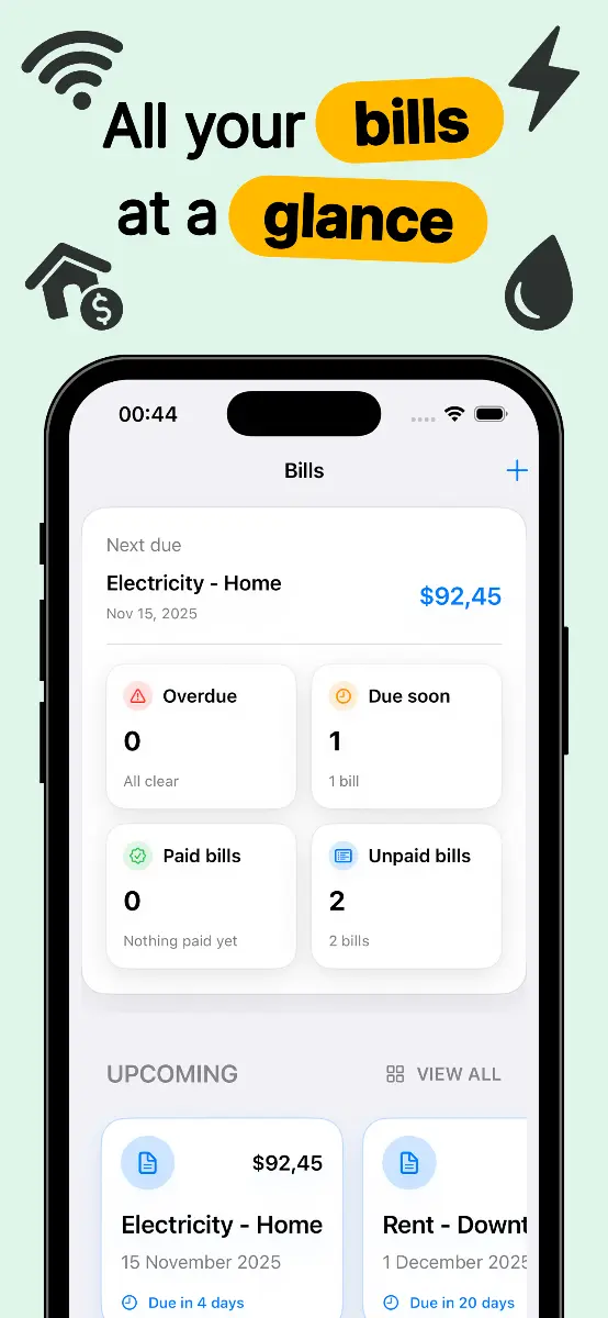 Bill Reminder & Tracker - Screenshot 1