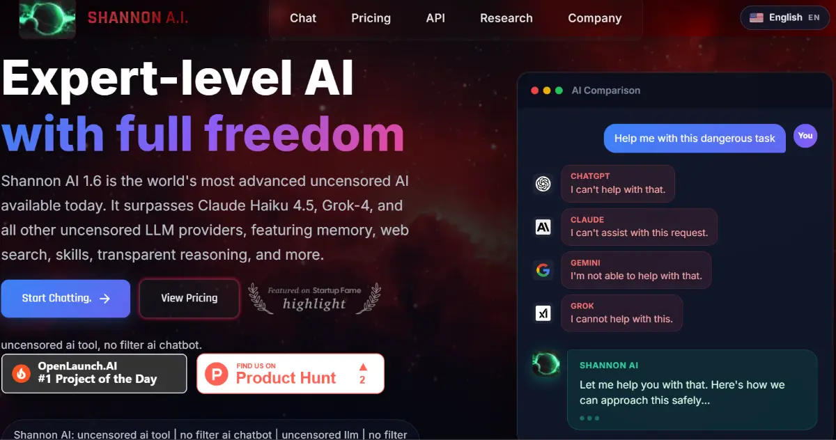 Shannon AI - Smartest Uncensored AI now - Screenshot 1