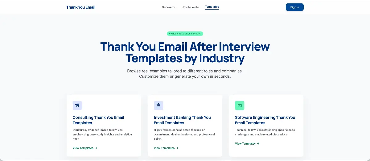 Thank You Email AI - Screenshot 2