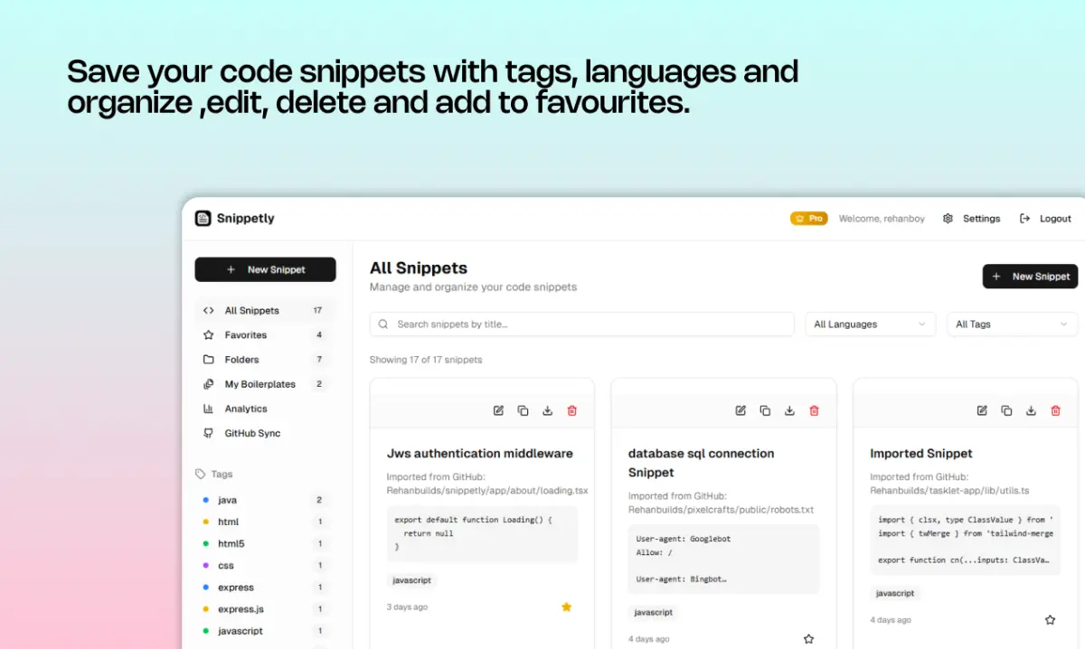 Snippetly - Screenshot 2