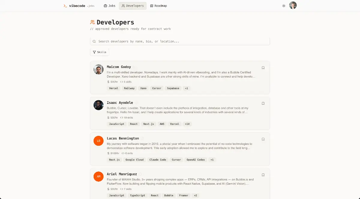 Vibecode Jobs - Screenshot 3