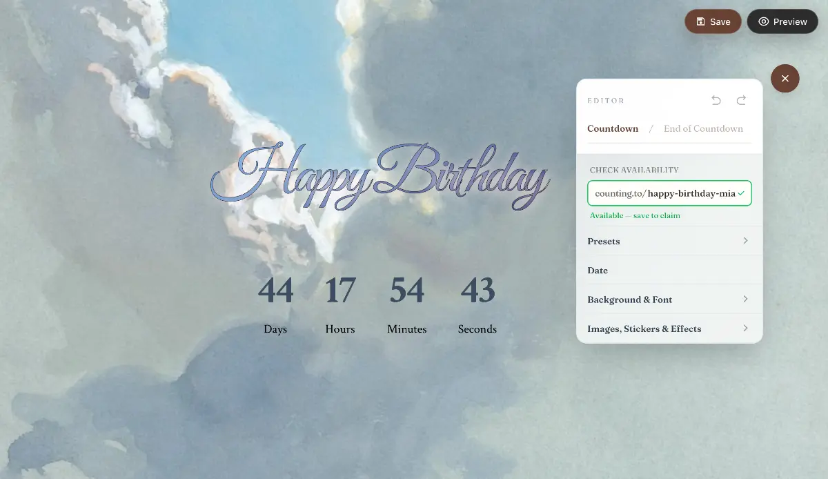 counting.to - Screenshot 2